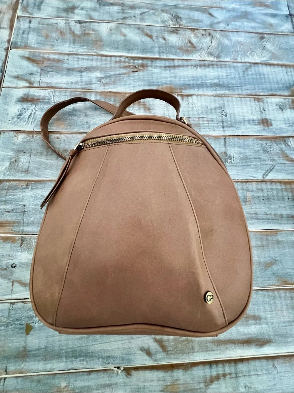 German Patiño Colombian Leather Backpack | Genuine Leather | Taupe Blush | Handm
